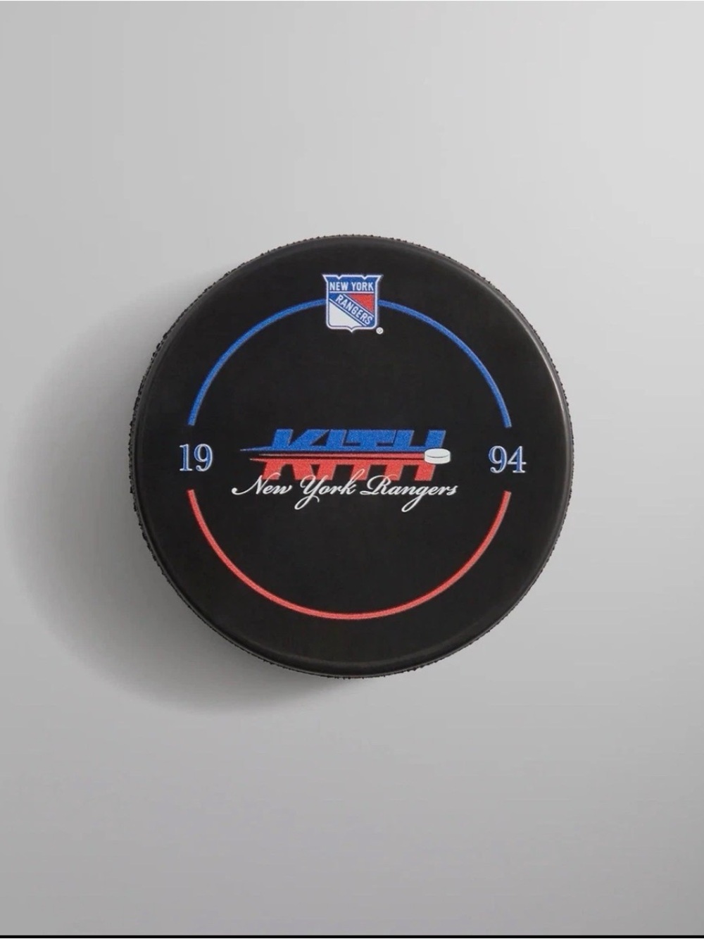Kith & the New York Rangers for Inglasco Official Game Hockey Puck